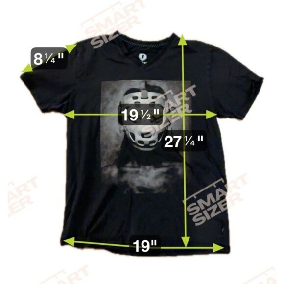 Gongshow Womens Black V-Neck Hockey Mask Graphic T-Shirt L 100% Cotton - Picture 10 of 10